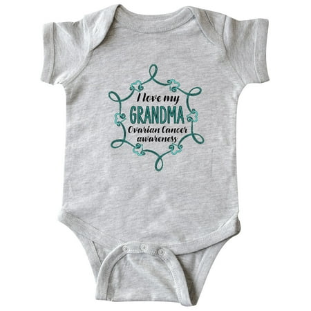 

Inktastic I Love My Grandma Ovarian Cancer Awareness Gift Baby Boy or Baby Girl Bodysuit