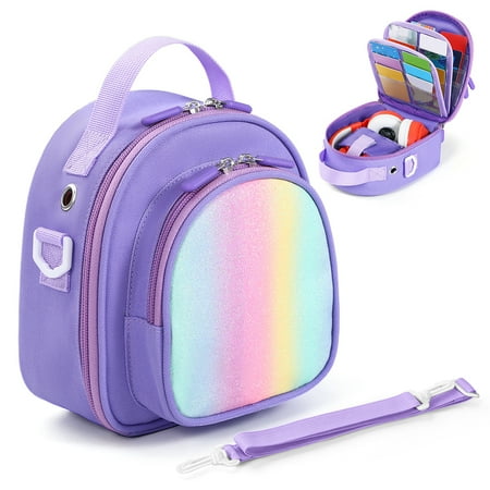 Yucurem Carrying Case Compatible with Yoto Mini (2024 Edition) 30 Cards Storage Bag with Handle and Shoulder Strap for Player Cards and Accessories Bag Only (Purple)