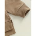 thumbnail image 4 of Zehjuhan Infant Baby Boy Solid Color Sweatshirt Top+Casual Pants Set 2PCS Fall Winter Outfits, 4 of 5