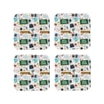 thumbnail image 1 of Easygdp Back To School A or Leather Coasters Set of 4 Coaster, Non-Slip, Heat Resistant for Home, Office, Kitchen (Round,Square,Octagon,Hexagon)-Square, 1 of 6