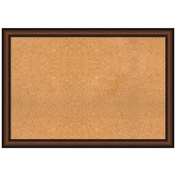 Amanti Art Natural Cork Board Framed Yale Walnut Bulletin Board 39 in. x 27 in.