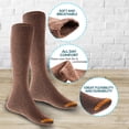 thumbnail image 4 of Lian LifeStyle Women's 4 Pairs Awesome, Breathable, Fancy and Cozy Knee High Cotton Boot Socks HR158212 Size 6-9 Coffee, 4 of 4