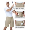 thumbnail image 5 of PULI Men’s Golf Shorts 9 Inch Flat Front Stretch Hybrid Lightweight Quick-Dry Chino with Zip Pockets, 5 of 7