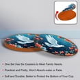 thumbnail image 4 of Peace Dove Set of 6 Round Microfiber Leather Coasters, 11x11 cm/4.3x4.3 in, Drink Coasters for Home and Office, and Water Absorbent Cup Coasters, 4 of 6