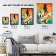 thumbnail image 4 of Hawaiian Surf Print Retro Palm Tree Floral In Blue And Orange Vibrant Bold Bright Colourful Painting Unframed Wall Art Print Poster Home Decor Premium, 4 of 5