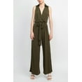 thumbnail image 3 of Women's Nina Leonard Surplice Wide-Leg Jumpsuit Color: Red Size: SMALL, 3 of 17