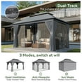 thumbnail image 4 of AOXUN 10'x13'Outdoor Gazebo,Double Roofs Metal Frame Canopy With Privacy Curtains For Backyard,Lawn,Garden,Gray, 4 of 8