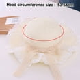 thumbnail image 2 of 53-54 cm hat circumference children's lace bow straw hat wavy brimmed beach hat summer sunscreen sun hat outdoor outingMilky white, 2 of 5