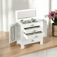 thumbnail image 4 of Hives and Honey Emma Wood Jewelry Chest: Modern White Tabletop Storage with 4 Drawers for Women, 4 of 8