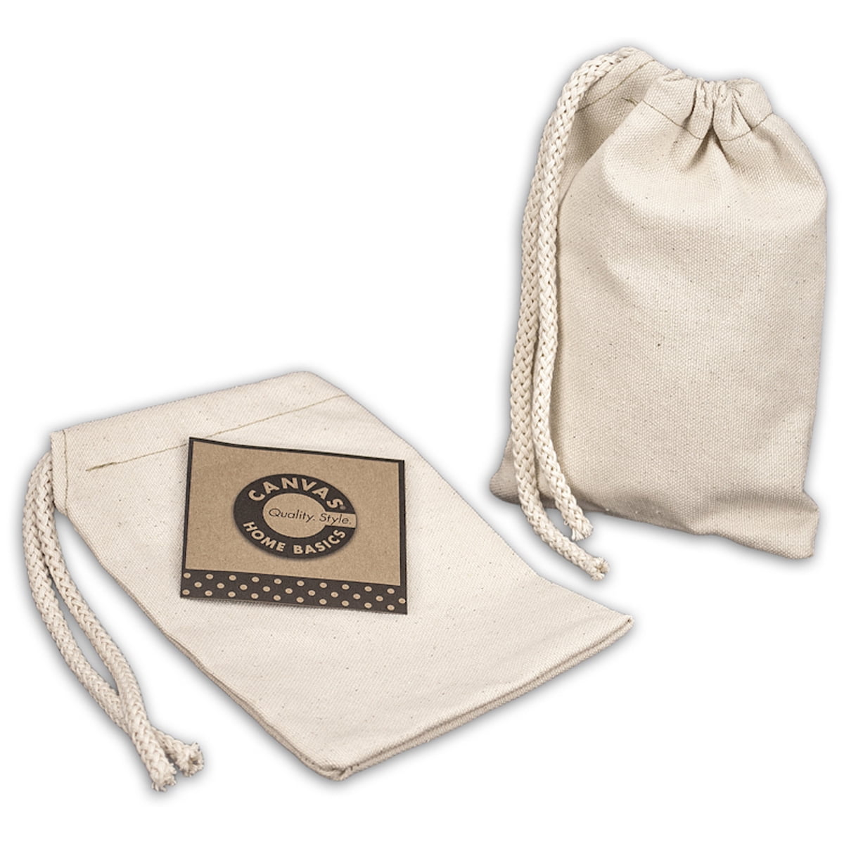 small canvas drawstring bags