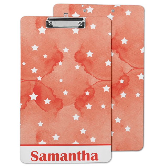 Printtoo Personalized Clipboard For Students Classroom School and Office Use Hardboard Letter Size w/ Low Profile Clip w/ Free Marker & Eraser,9x15 Inch
