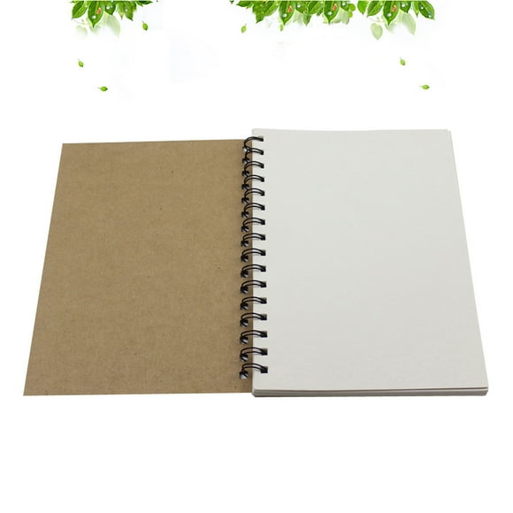OUNONA 2Set Spiral Notebooks Blank Spiral Notebook Paper for Travel Journal Daily Life Friends Back to School