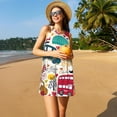 thumbnail image 3 of Defioc London Symbols Pattern Women's Summer Dresses 2025 Beach Casual Sleeveless Tank Loose Sundress Beach Vacation Clothes with Pocket -Small, 3 of 7