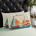 thumbnail image 4 of Nautical Boat, Throw Pillow Covers, Coastal Sailing Ship Ocean Painted Sea Soft Breathable Pillow Cases with Invisible Zipper for Sleeping, King Size Pillowcases for Couch Bed Sofa Chair 20x36 Inches, 4 of 6