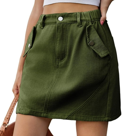 Yesfashion Wholesale Denim Skort for Women High Waisted Denim Mini Skirt Stretch Women Jean Skirt Shorts