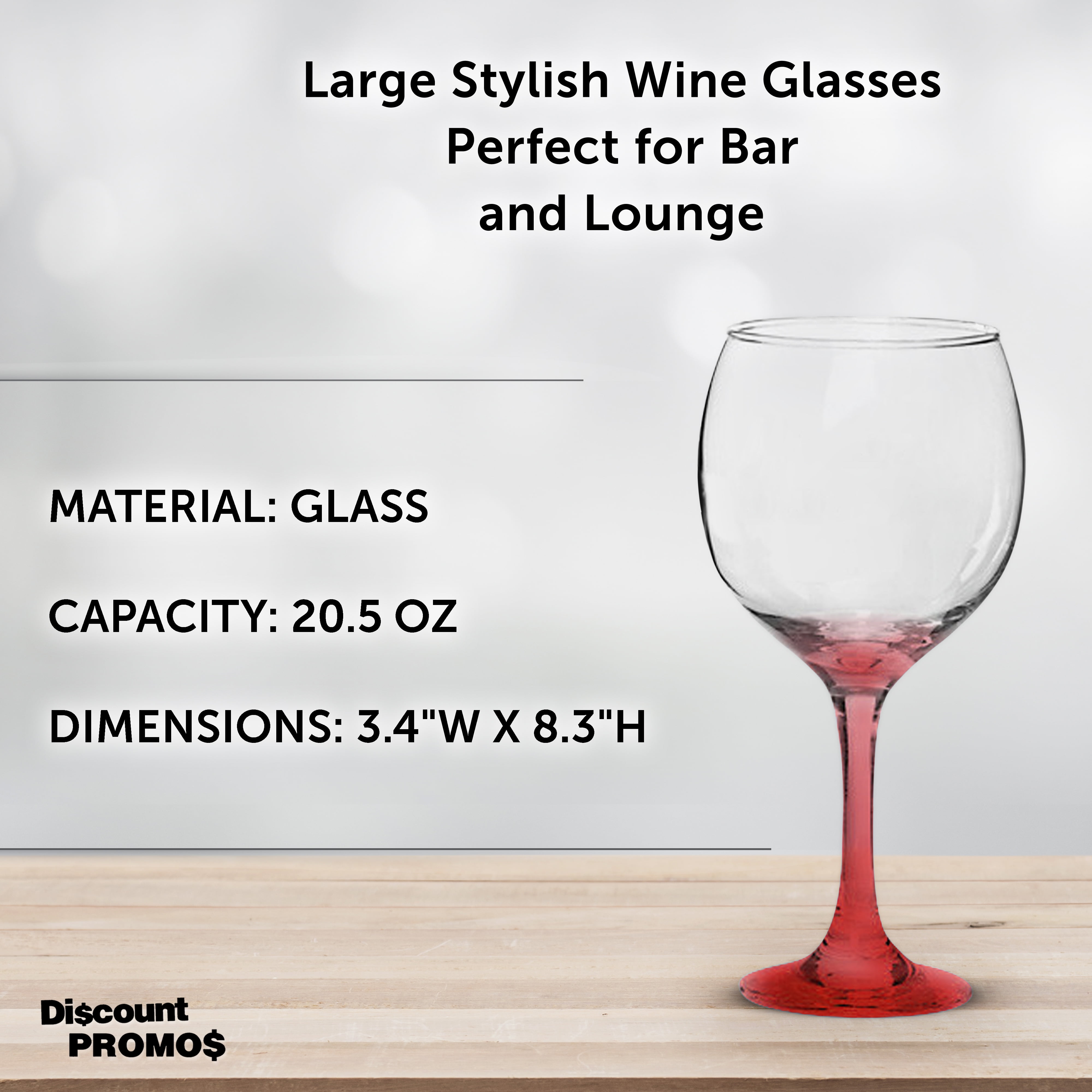 Wine Glasses 20oz,Black Stem Red Wine Glasses Set of 6,Clear Wide Bowl  Burgundy Stemware for Home Bar,Anniversary,Wedding,Event