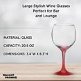 thumbnail image 4 of Premiere Wedding Wine Glasses 20.5 oz. Set of 12, Bulk Pack - Restaurant Glassware, Perfect for Red Wine or White Wine - Red, 4 of 5