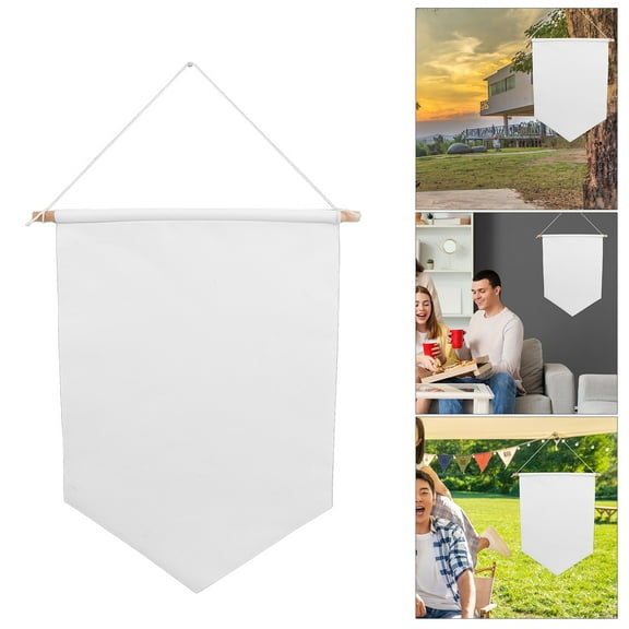 GOOHOCHY Blank Canvas Garden Flag for Decor White Plain Yard Flag for DIY Outdoor Events and Celebrations 2 Pieces