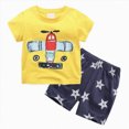 thumbnail image 6 of Toddler Boy Clothes Cartoon Print Short Sleeve T-Shirt and Shorts Outfit Set Little Boys Summer Clothing Sets, 6 of 6