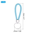 thumbnail image 2 of Braided Leather Keychain with Stainless Steel Key Ring, PU Woven Wristlet Lanyard, Sky Blue, 2 of 5