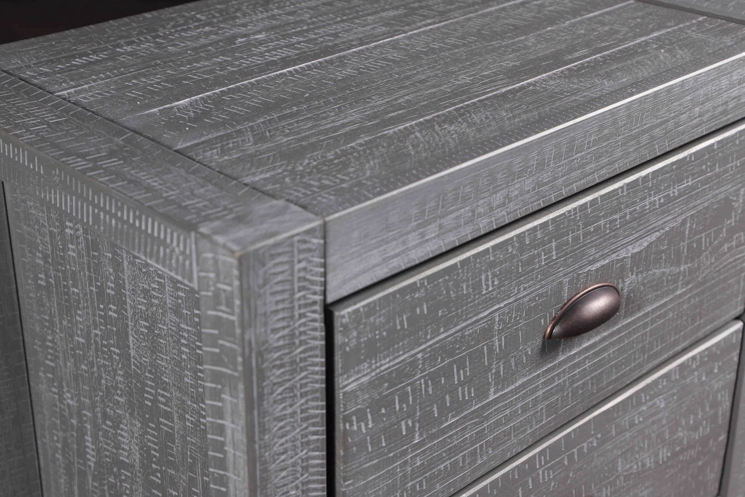 Grain Wood Furniture Montauk 2-Drawer Nightstand, Rustic Grey