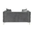 thumbnail image 6 of Alexandria - Gray Velvet fabric 3 Pieces Living room Set - 1 Sofa, 1 Loveseat and 1Armchairs., 6 of 7