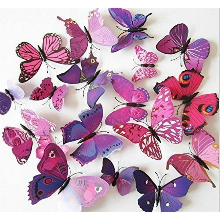  Butterfly Stickers,Leaf Stickers,Butterfly Wall Stickers Set,3D  Butterfly Wall Decor for Water Bottles Cup Skateboard Decals Bumper  Stickers for Cars (Colorful Butterfly) : Baby