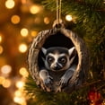 thumbnail image 2 of Simulated Wood Bark Tree Cavity Forest Animal Christmas Ornaments,3D Resin Ring-Tailed Lemur Christmas Tree Ornaments,Cute Wooden Texture Tree Hole Hanging Decoration Gift for Animal Lovers, 2 of 5