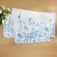 thumbnail image 3 of Placemats, Reusable Polyester Kitchen & Table Linens, Floral and Leaf Pattern on a White Background, Perfect for Enhancing Your Dining Experience, 4 Pack (Mystic Floral Collection), 3 of 3