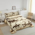 thumbnail image 3 of Erosebridal Cowgirl Cowboy Bedding Sets Queen with Comforter, Vintage Western Comforter Sets Queen Size, Rustic Horse Down Comforter, Ultra Soft Bedroom Decorative, 3pcs, 3 of 8