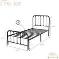 thumbnail image 3 of AUFANK Vintage Twin XL Platform Metal Bed Frame, Heavy Duty, Black, 3 of 6