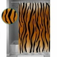 thumbnail image 3 of Brown Tiger Skin Shower Curtain Set ，Waterproof Fabric Shower Curtains Abstract Farm Brown Tiger Animal Texture Black Stripes Shower Curtains for Bathroom,Bathroom Decor 72"x72", 3 of 6