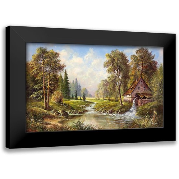 Buchner, H. 14x10 Black Modern Framed Museum Art Print Titled - OLD MILL