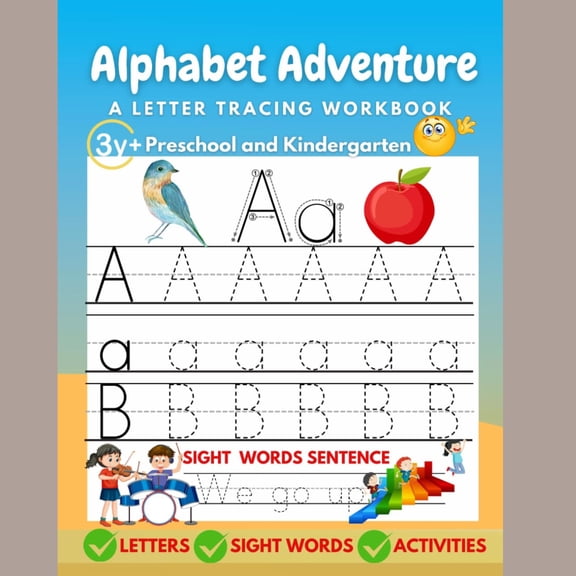 DVN learning Alphabet Adventure A Letter Tracing Workbook Pad, 108 Pages