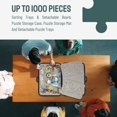 thumbnail image 2 of Tradeopia Black Portable Jigsaw Puzzle Storage Case for up to 1000 Pieces, with Sorting Trays & Detachable Board, 2 of 7