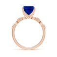 thumbnail image 2 of ANGARA Lab Grown Blue Sapphire Engagement Ring with Marquise Motifs for Women in 14K Rose Gold (Size-10x8mm) | September Birthstone, Anniversary, Jewelry Gift for Women | Lab-Grown Blue Sapphire Ring, 2 of 8