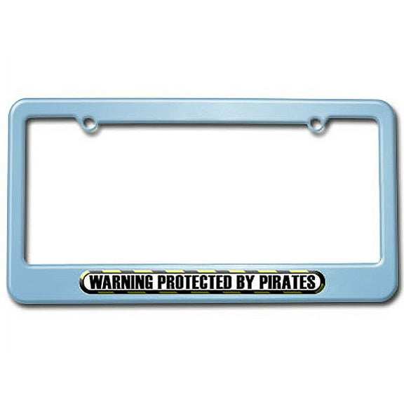 Protected By Pirates License Plate Frame