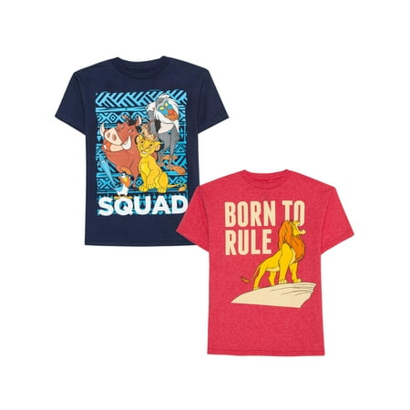Lions Training Shirt - The Lion King Licensed Graphic Bundle 2-Pack Tees (Little Boy & Big Boy)