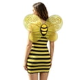 thumbnail image 2 of RUINIXCW Women Halloween Bee Costume Girls Stripe Print Strapless Tube Dress with Wing Halloween Animal Fancy Dress Cosplay Party Bumble Bee Costume, 2 of 9