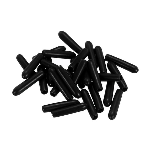 Uxcell 88Pcs Silicone End Caps, 2mm(1/16") ID Round Screw Thread Protectors Flexible Screw Bolt Covers Caps for Metal Tube Rod Bolt, Black