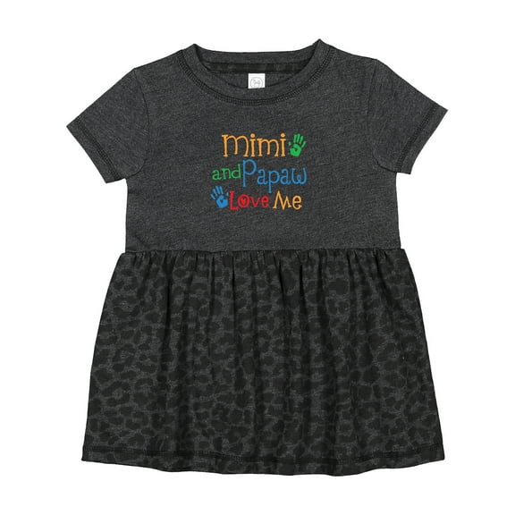 Inktastic Mimi and Papaw Love Me Girls Baby Dress