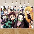 thumbnail image 1 of Decoraciones de fiesta de cumpleaños de Anime Demon Slayer, vajilla de globo, taza de papel, placa, pegatina, No Yaiba Kimetsu, suministros para fiesta de cumpleaños, 1 of 4