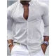 thumbnail image 1 of Camisa de playa informal con botones para hombre, de color rosa, azul y verde, de manga larga a rayas, cuello alto, ropa hawaiana Vaion, blusa estampada, 1 of 6