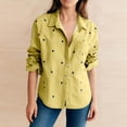 thumbnail image 2 of Giftesty Button up Shirts for Women Long Sleeve Dress Shirt with Pocket and Heart Print Casual Loose Blouses Tops, 2 of 7