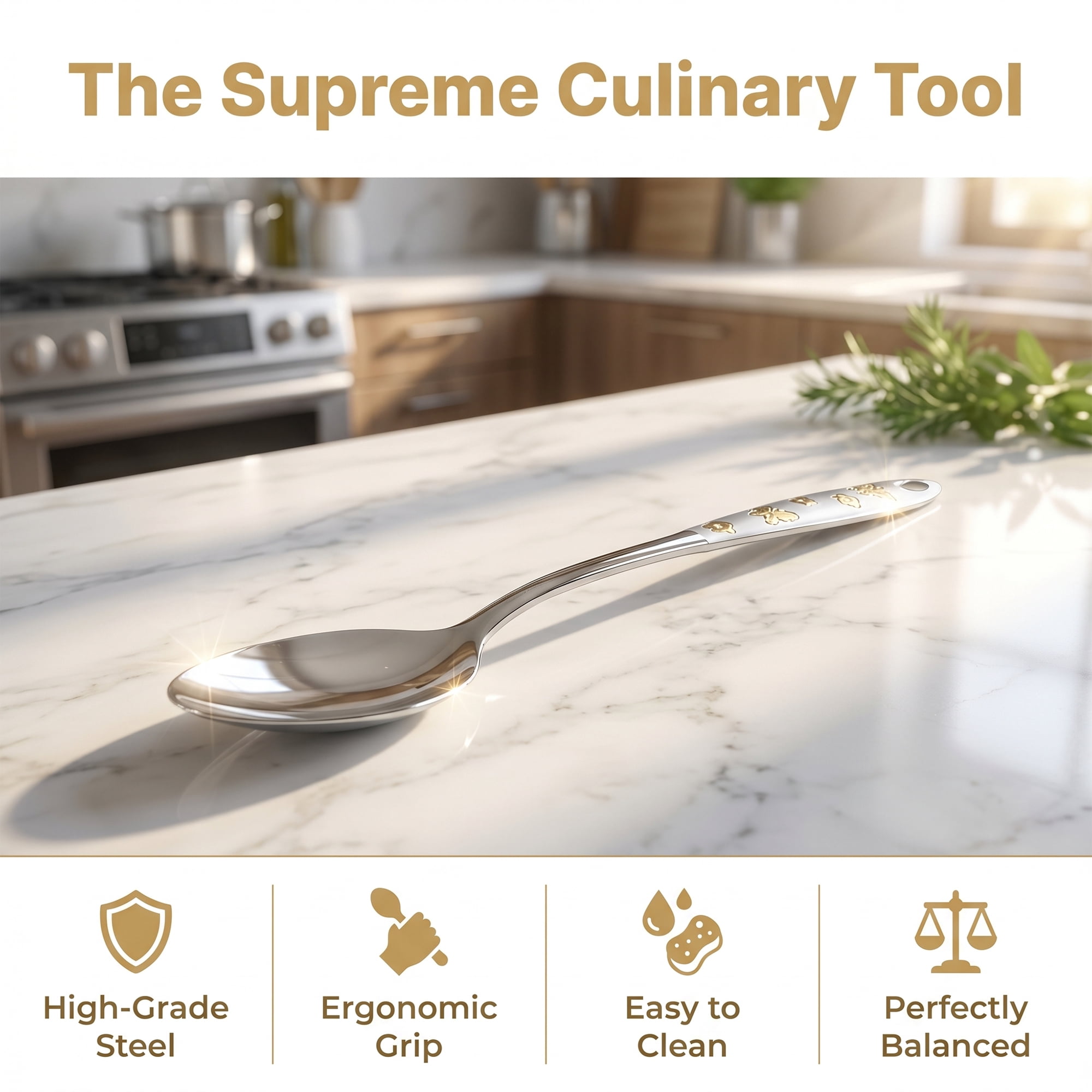 Unique Bargains Stainless Steel Non Stick Heat Resistant Spoon Spoon A 15.2" x 2.8"
