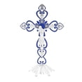 thumbnail image 2 of Religious Crucifix Stand Wall Cross 20cm Tall Decoration Home Decor for Dining Table, Fireplace, Table Top Removable Bracket Blue, 2 of 9