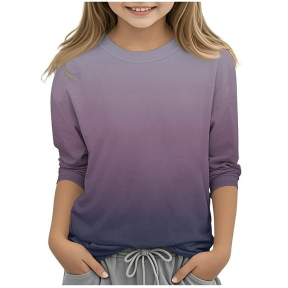 Rohuuque Boys Girls Sweatshirt,Toddler Soft Wear Crewneck Long Sleeve PullOver for Children Fall Clothes Free Size Purple