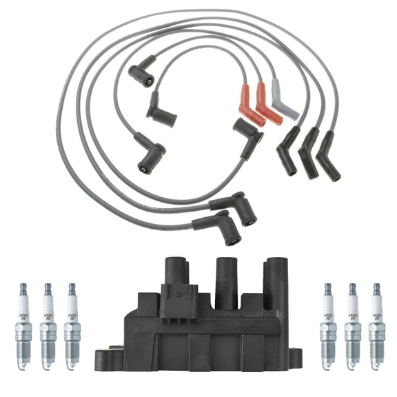 ISA Ignition Coil, Wireset and 6 NGK Spark Plugs Compatible with 2006-2007 Mercury Monterey 4.2L V6 Replacement for FD498
