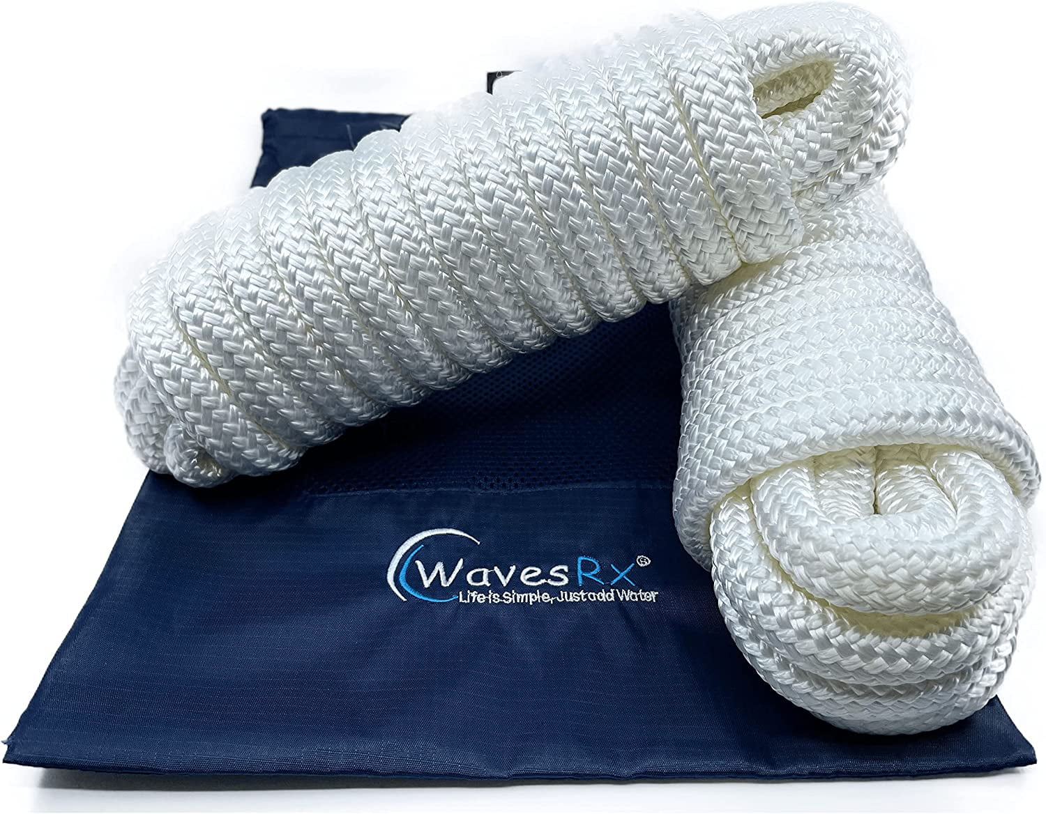 WAVESRX 1/2” x 20’ (2PK) HighPerformance Dock Lines for Boats and