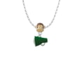 thumbnail image 2 of Delight Jewelry Silvertone Small Green Megaphone Mia Monkey Charm Necklace, 2 of 4